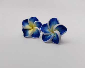 Tropical Beach Flower Lightweight Clay Stud Earrings in Multiple Colors