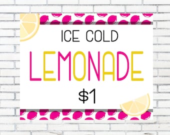 Lemonade Stand Sign, Instant Download, Digital, TWO SIZES