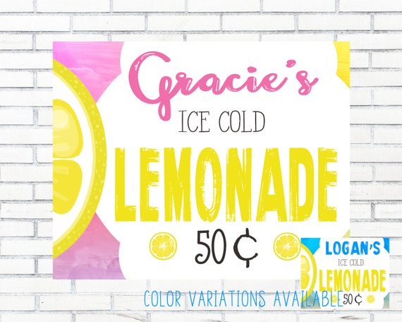 Ice Cold Lemonade Stand Sign Personalized Banner