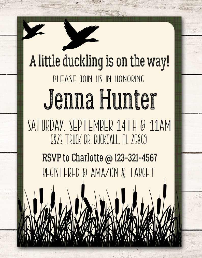 Duck Hunting Baby Shower Invitation Digital Download Etsy