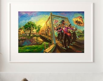 Signed Bayou St. John Second Liners Print