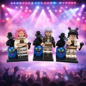 Pop Hunter Style Building Block Figures, Anime Brick Toy Set, Kids Party Favors, Birthday Goodie Bag Gifts, Block Character Set