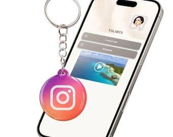 Portachiavi o biglietto NFC personalizzato: biglietto da visita digitale per condividere istantaneamente contatti, Instagram, social media, creatori e titolari di attività