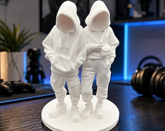 Minimalistische Paar Skulptur - 3D Gedruckte Streetwear Urban Art Figur