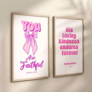 Christian Art Set of 2 Christian Wall Art Teenage Girl Gifts Pink Christian Art Christian Artwork Pink Christian Pink Girl Decor Teen Gifts