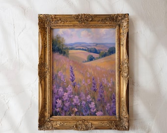French Country Wall Art Print Gift for New House Home Decor Floral Wall Art Botanical Wall Art Oil Painting Print Art Floral Landscape Print