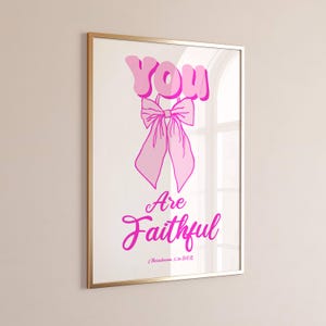 Christian Gift for Girlfriend Pink Cute Christian Decor Pink Bible Art Print Dorm Room Wall Art Bible Verse Scripture Gift for Teen Girl