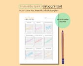 Fruit of the Spirit Grocery List Planner Food List for Stress-Free Shopping that Makes Home Management Easier Printable A4 & US Letter PDF