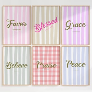 Christian Prints Bible Nursery Prints Girl Christian Wall Art Nursery Girl Pastel Prints for Girls Room Office Aesthetic Printable Wall Art