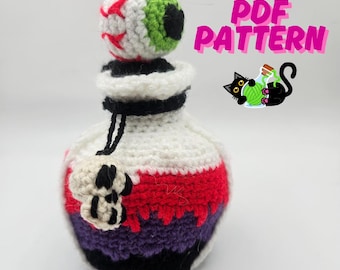 Crochet Pattern Potion Bottle Dice Bag, Necromancer's Potion Bottle, Amigurumi Bag, Gaming Pouch, DnD, CnC, TTRPG, MtG, Halloween