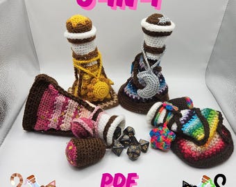 3-in-1 Pattern Bundle, Crochet Pattern Potion Bottle Dice Bags, Amigurumi Bag, Gaming Pouch, DnD, CnC, TTRPG, MtG, Accessories