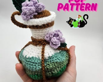 Crochet Pattern Potion Bottle Dice Bag, Druid's Potion Bottle, Amigurumi Bag, Gaming Pouch, DnD, CnC, TTRPG, MtG, Accessories
