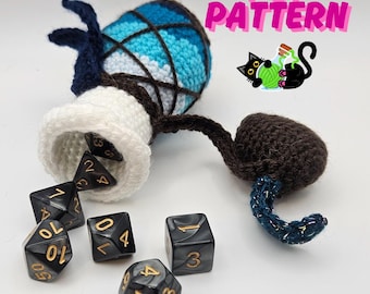 Crochet Pattern Potion Bottle Dice Bag, Scholar's Potion Bottle, Amigurumi Bag, Gaming Pouch, DnD, CnC, TTRPG, MtG, Accessories