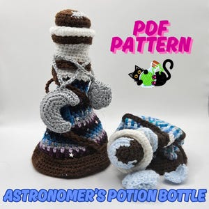 Crochet Pattern Potion Bottle Dice Bag, Astronomer&#39;s Potion Bottle, Amigurumi Bag, Gaming Pouch, DnD, CnC, TTRPG, MtG, Accessories