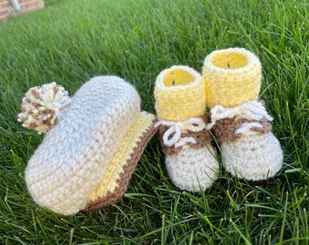 Baby Golf Shoe Booties Hat Yellow Socks