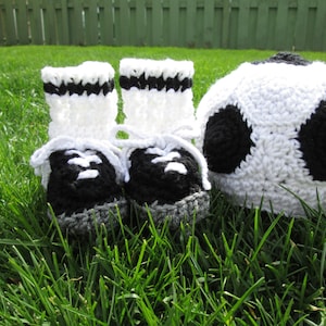 Baby soccer booties and soccer ball hat World Cup