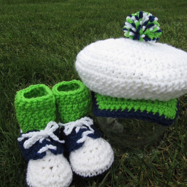 Baby Golf Shoe Booties Masters tournament Hat Socks green navy blue