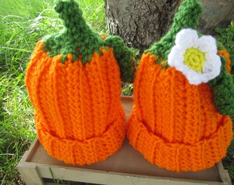 Baby pumpkin hat Halloween Fall Autumn boy girl costume