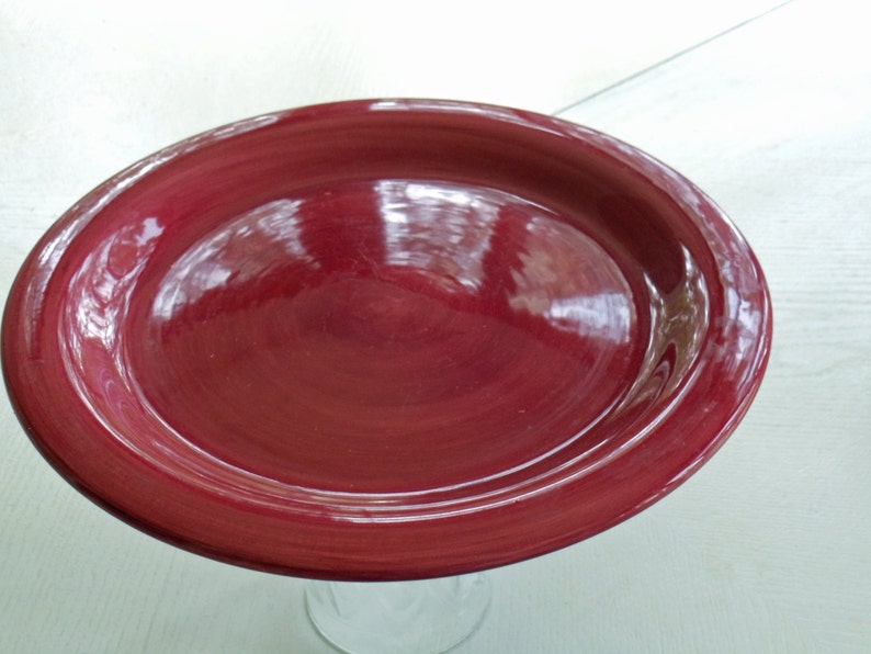 Red Repurposed Cake or Cupcake Plate