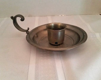 Vintage Pewter Candlestick Holder