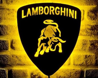 Lamborghini Led Sign , Lamborghini Valentine&#39;s Day Gift Wall Art  , Lighted Garage Decor , Lighted Garage Decor , Gifts For Him