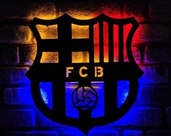 F.C. Barcelona Led Sign - La Liga Football Team Fans Led Light - Barcelona Lighted Wall Decor - Gifts For Him - Valentine&#39;s Day Gift