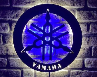 ヤマハ　YAMAHA 電飾　ライト　ロゴ　看板　激レア　入手困難 Yamaha Racing LED Light Box Sign / Night Light / Lamp - Etsy
