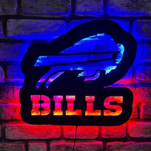 Buffalo Bills NFL Led Sign - Buffalo Bills Fans Led Light - Lighted Wall Decor - Gifts For Her - Valentine&#39;s Day Gift Buffalo Bills Decor