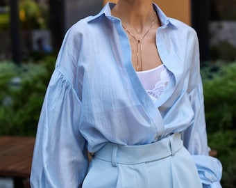 Evening Sheer Organza Blouse Designer Formal Long Sleeve Top For Women Elegant Fashion Blouse For Her Boho Ladies Blouse Fashion Top