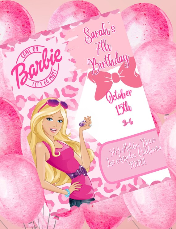 Barbie Birthday Party Invitation