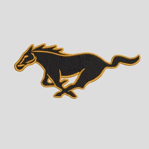 Mustang-Stickmuster – Stickdateien für die Stickmaschine. Größen: 2,5", 3", 3,5", 4", 4,5". Digitaler Download in den Formaten PES, DST und JEF.
