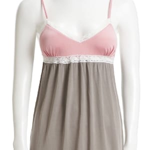 Chemise - 100% Seta - Rosa con grigio
