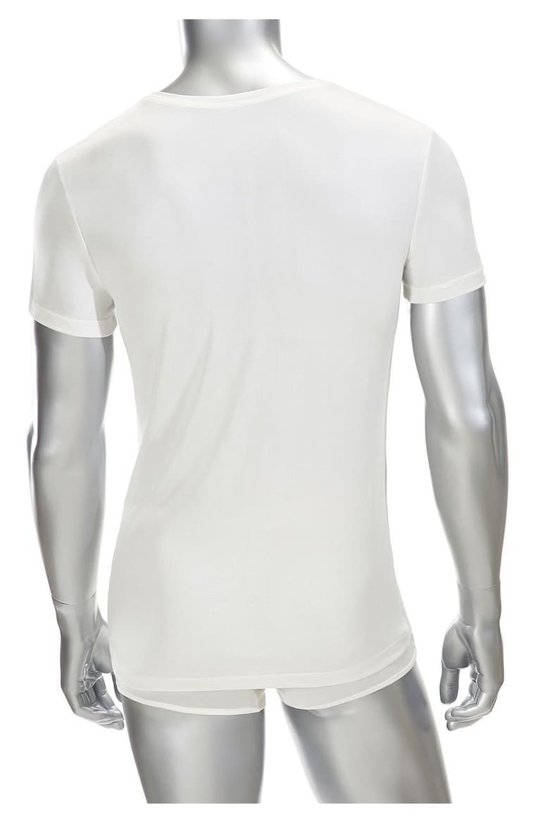Mens Deep V-neck T Shirt 100/% Silk White