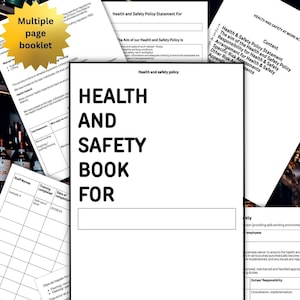 Health and Safety Policy Template, Health and Safety Management, Printable Work Document, Training Health and Safety, Human Resources Tools
