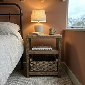 Rustic Solid Wood Bedside Table