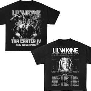 リル・ウェイン Tha Carter VI B&W ツアー シャツ、リル・ウェイン ツアー 2025 北米ツアー リル・ウェイン シャツ Tシャツ リル・ウェイン グッズ
