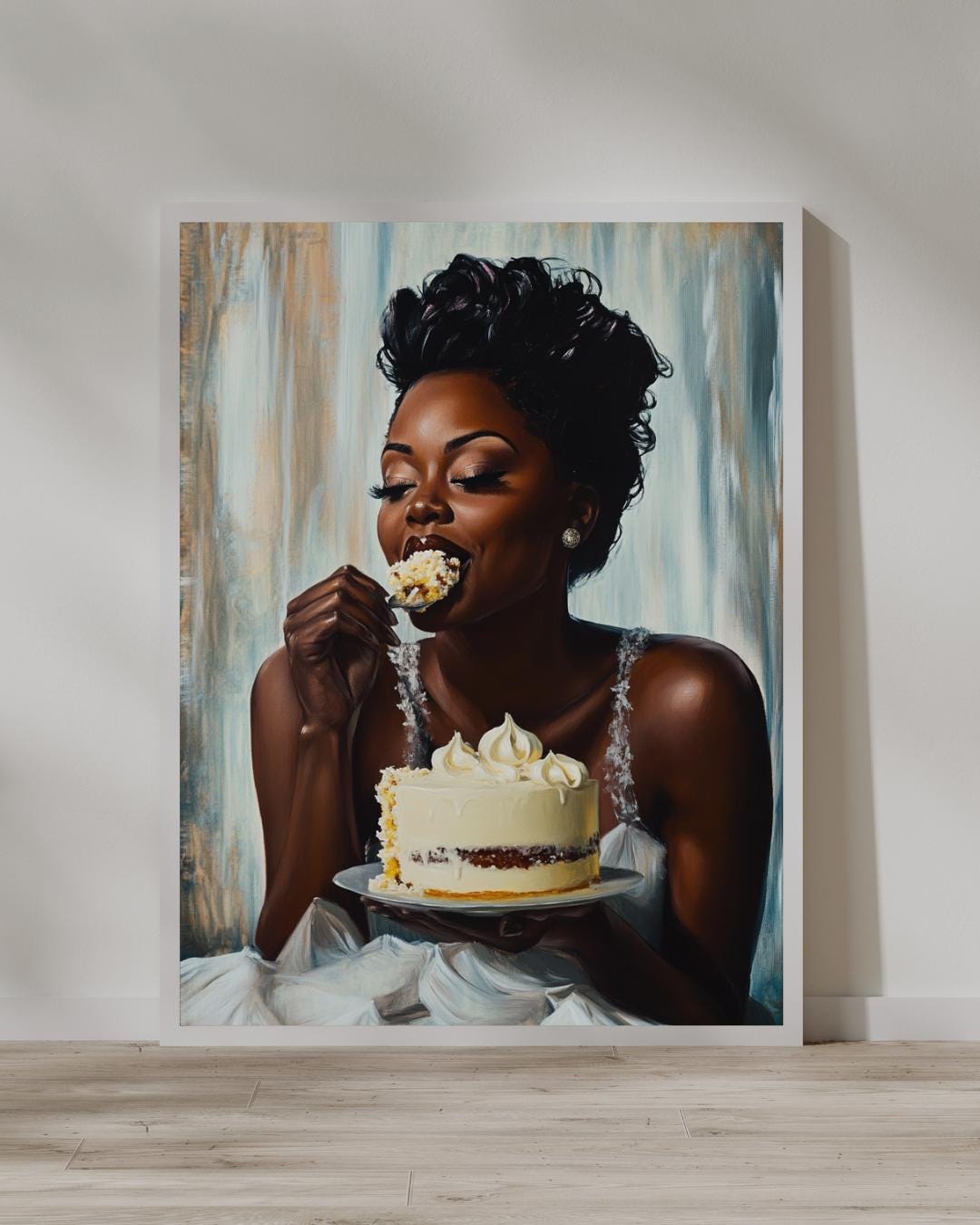 Black Woman Cake Art Print: Elegant Dessert Portrait (digital Download ...