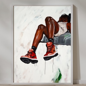 Jordan 2 | Black Wall Art | Nike Sneaker Print | Jordan 1 Basketball Shoes | African American Home Decor | Printable Download | Sneaker Art