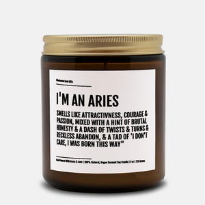 Funny Aries Candle - Soulful Gift - Aries Birthday Gift - Aries Star Sign Candle - BFF Gift - Zodiac Gift - Essential Oil Hand Poured Candle