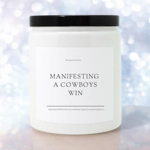 Manifesting a COWBOYS Win Game Day Ceramic 8oz Candle - NFL Football Gift - Gift for Him - Football Fan - Dallas Cowboys - Game Day Decor