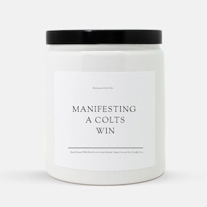 Manifesting a COLTS Win Game Day Ceramic 8oz Candle - NFL Football Gift - Gift for Him - Football Fan - Indianapolis Colts - Game Day Decor