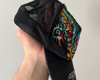 Vintage Ed Hardy by Christian Audigier Skull Trucker Cap - Etsy