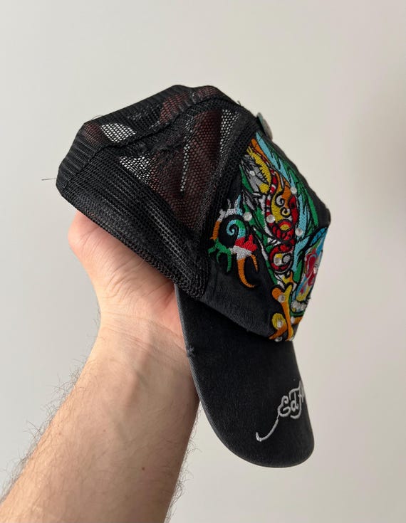 Vintage Ed Hardy by Christian Audigier Skull Trucker Cap - Etsy