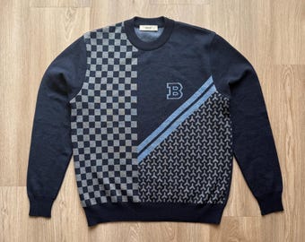 Bally Switzerland Navy Blue Wool Sweater