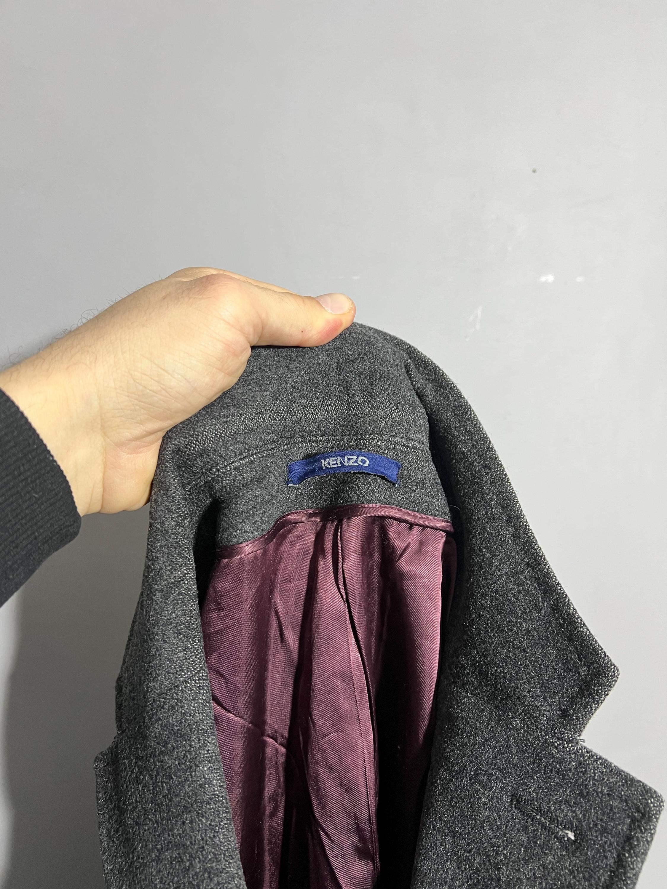 Vintage Kenzo Homme Wool Gray Coat Jacket - Etsy