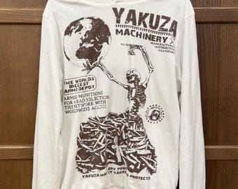 Vintage Yakuza White Reversible Hoodie Big Logo
