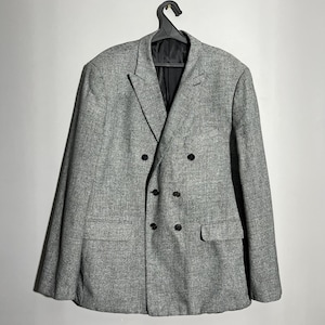 Reiss Gray Double-Breasted Blazer Jacket