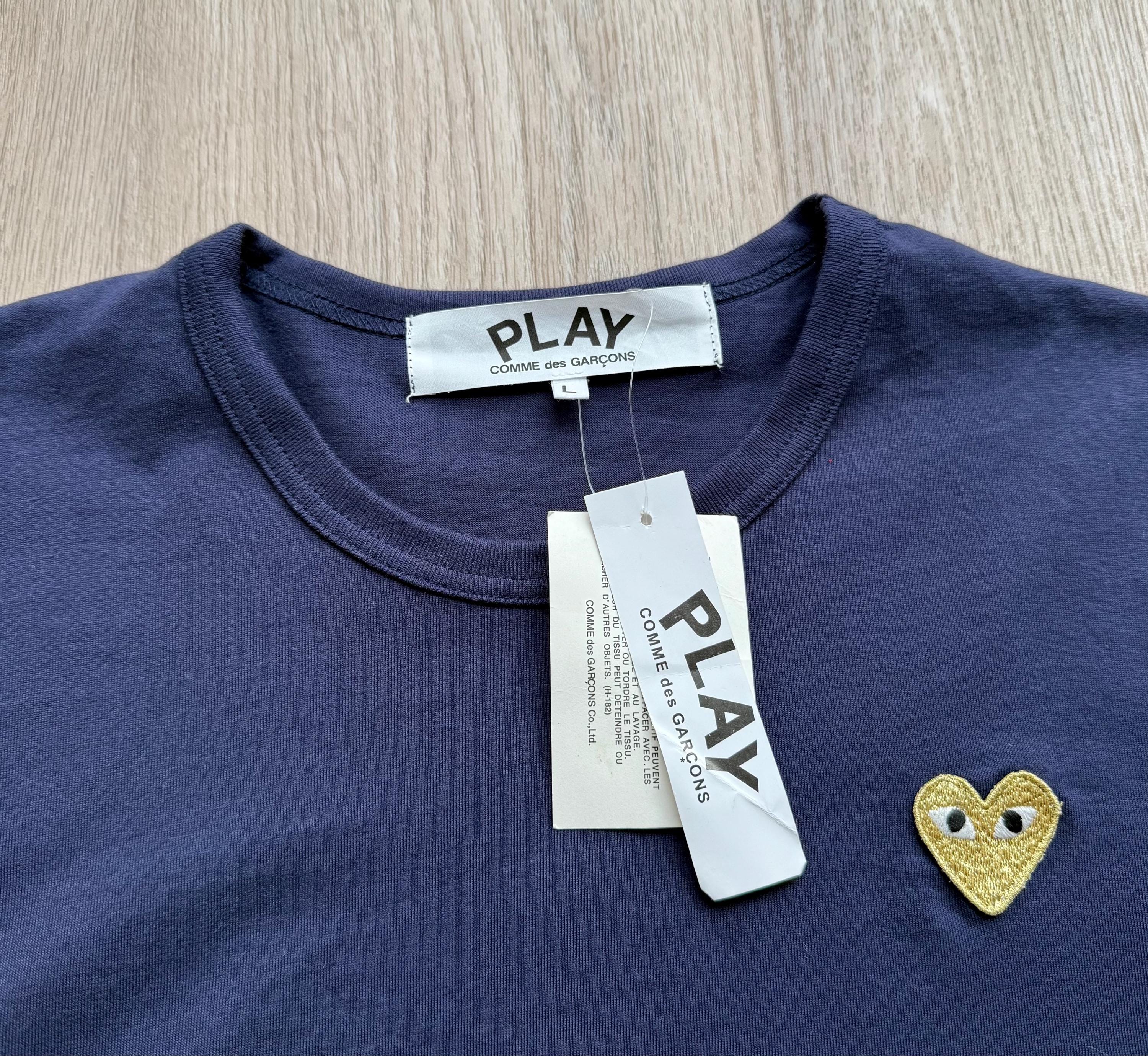 Comme Des Garcons Play Heart Blue T- Shirt CDG - Etsy