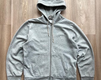 Sudadera con capucha Nike Y2K Avant Garde gris con cremallera y logotipo pequeño