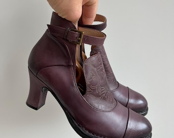 Vintage Neosens Leather Violet Heel Shoes
